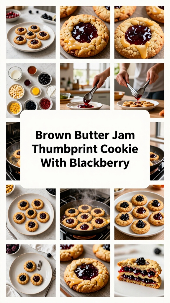 Brown Butter Jam Thumbprint Cookie With Blackberry