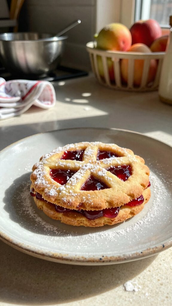 almond jam filled sandwich cookies