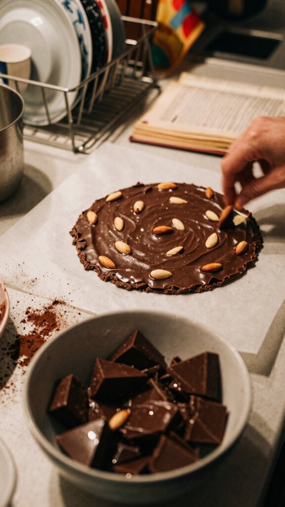 bake chocolate almond biscuits