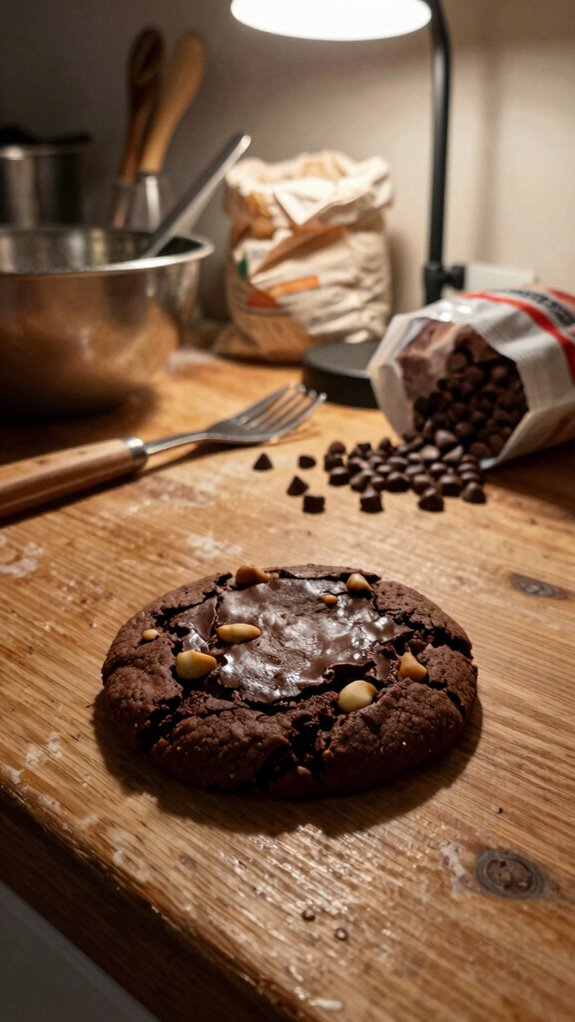 baking almond cookies with chocolate