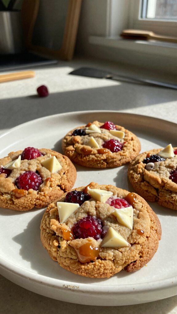 brown butter raspberry cookies