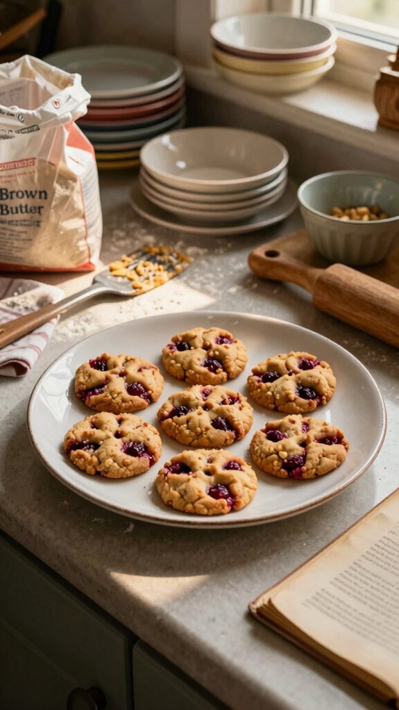 brown butter raspberry cookies
