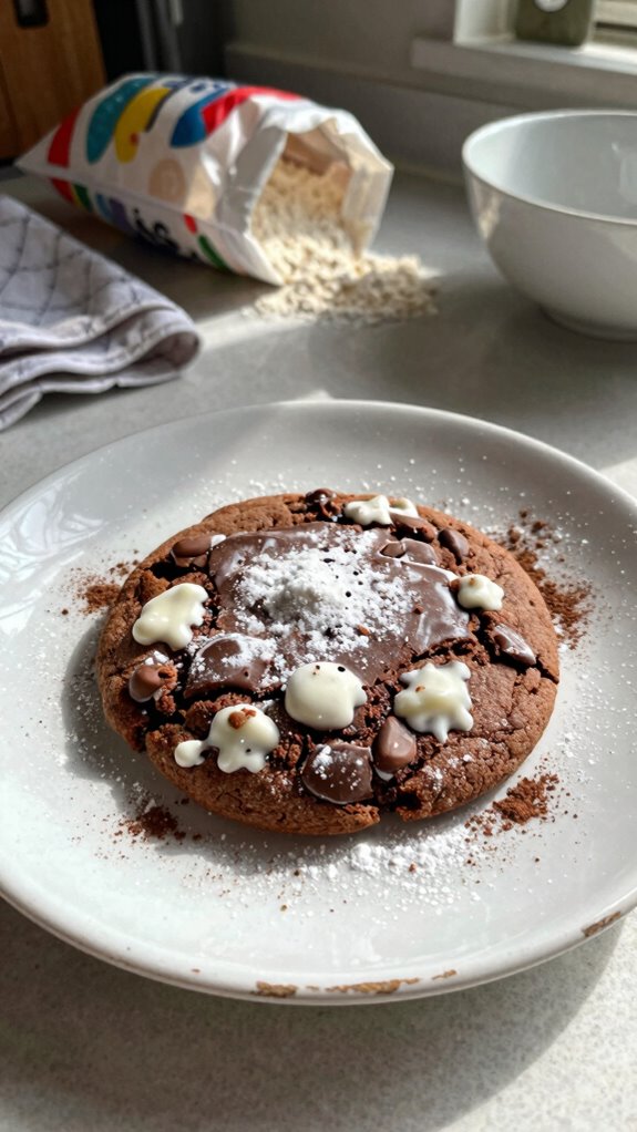 chocolate coated festive cookies