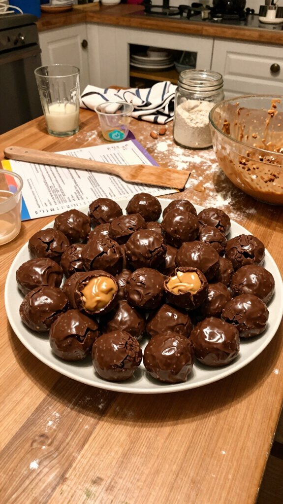 chocolate coated peanut butter balls