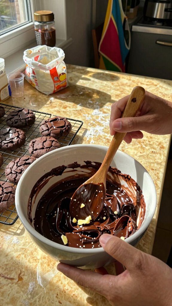 chocolate cookie baking process