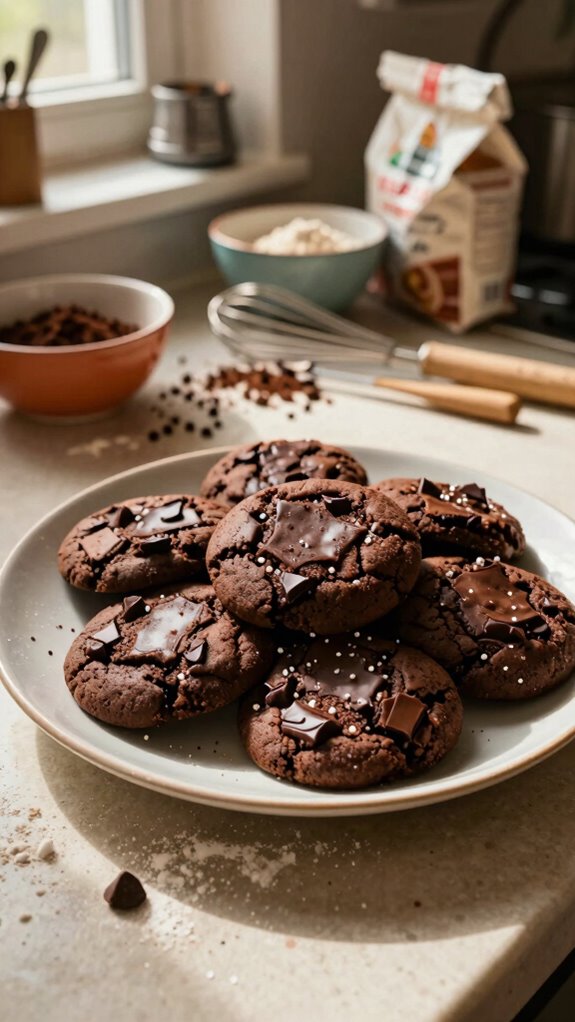 chocolate cookie baking process