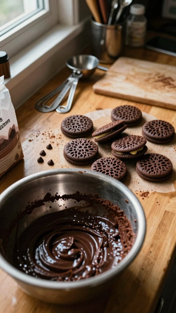 chocolate cookies baking process