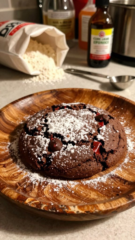 chocolate cookies with garnishes