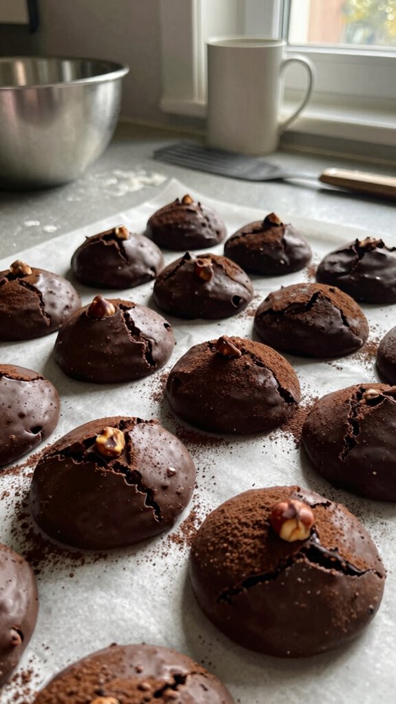 dark chocolate hazelnut macaroon