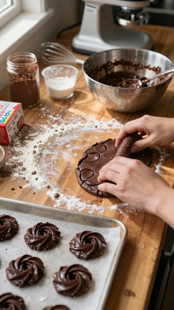 dark chocolate pinwheel cookies
