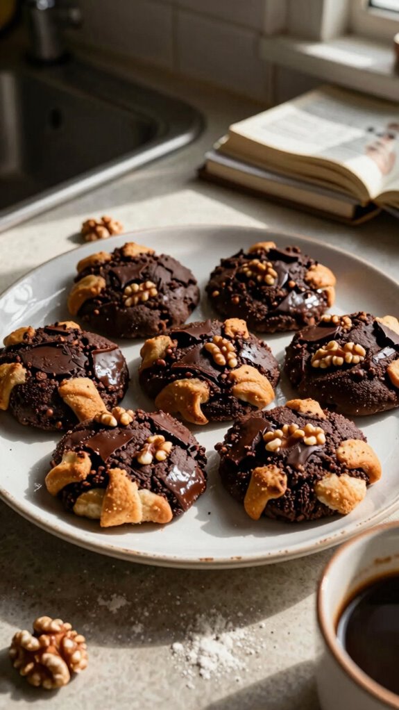 decadent chocolate walnut cookies