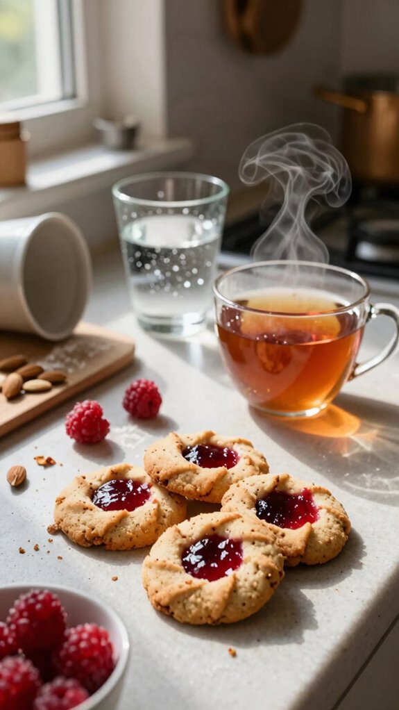 drinks complement raspberry cookies