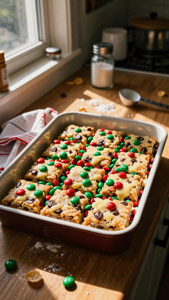 festive m m christmas cookie bars