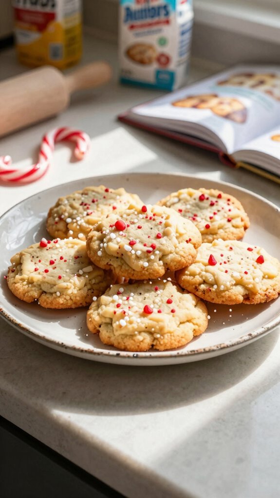 festive peppermint striped cookies