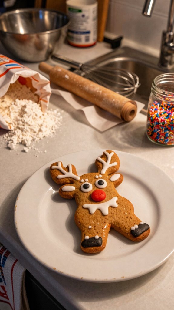 festive reindeer gingerbread cookies