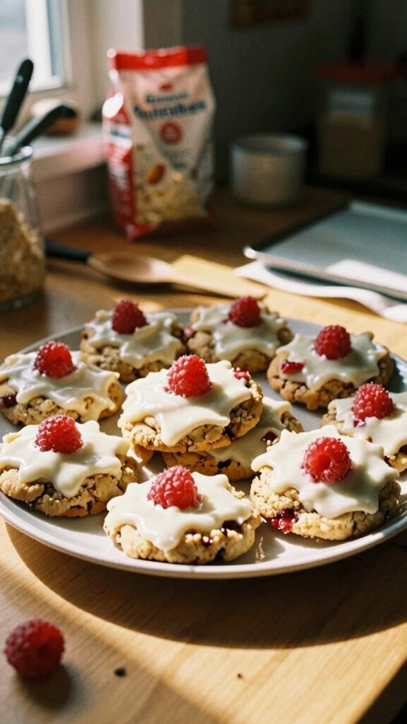 gluten free raspberry white chocolate cookie