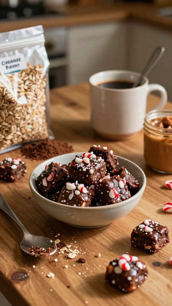 no bake peppermint mocha bites