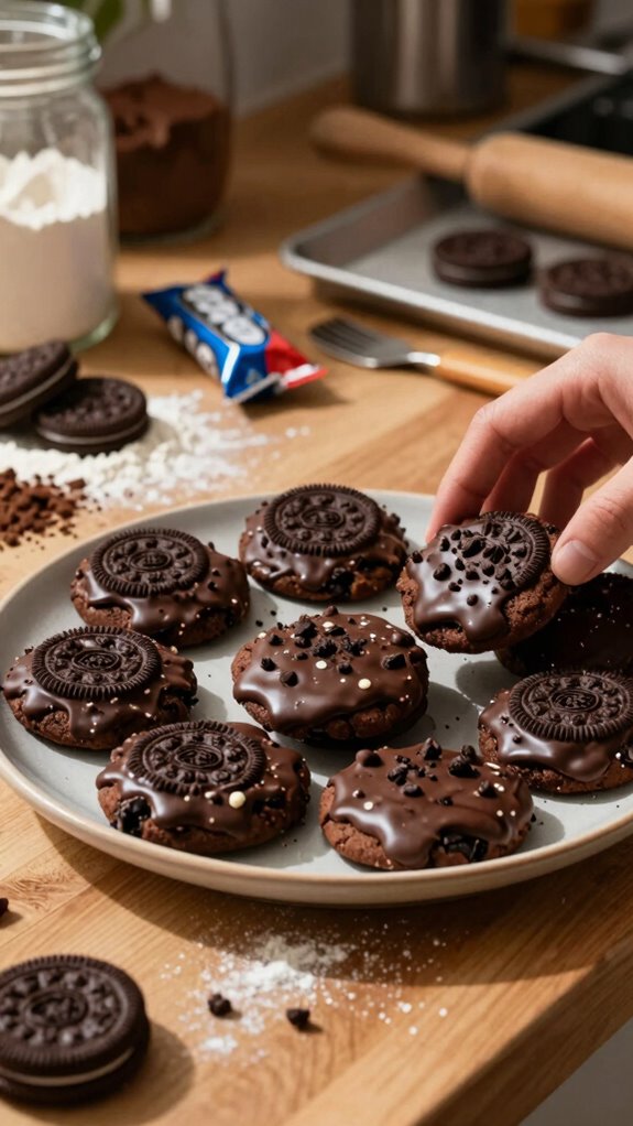 oreo cookies with dark chocolate