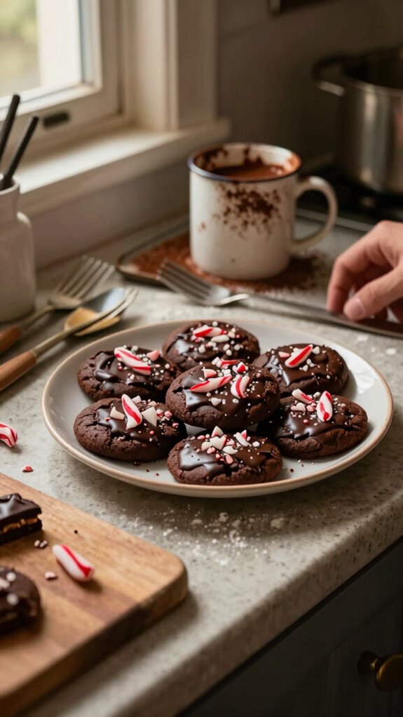 peppermint bark chocolate cookies