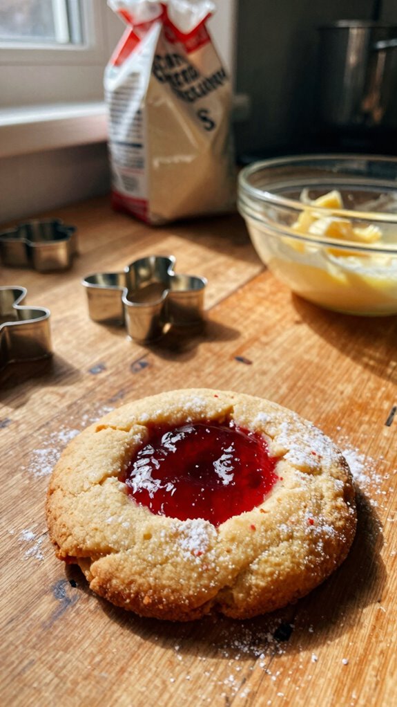 raspberry jam filled linzer cookies