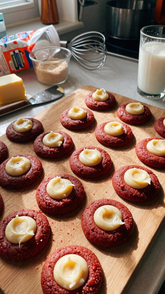 red velvet thumbprint cookies