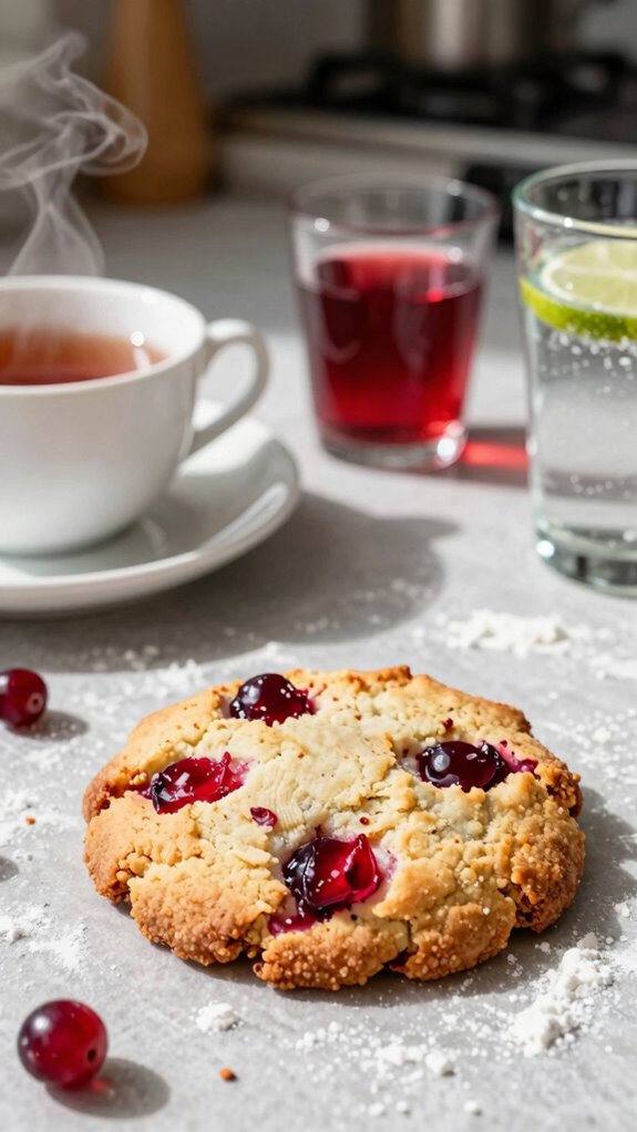 tea and cranberry cocktails