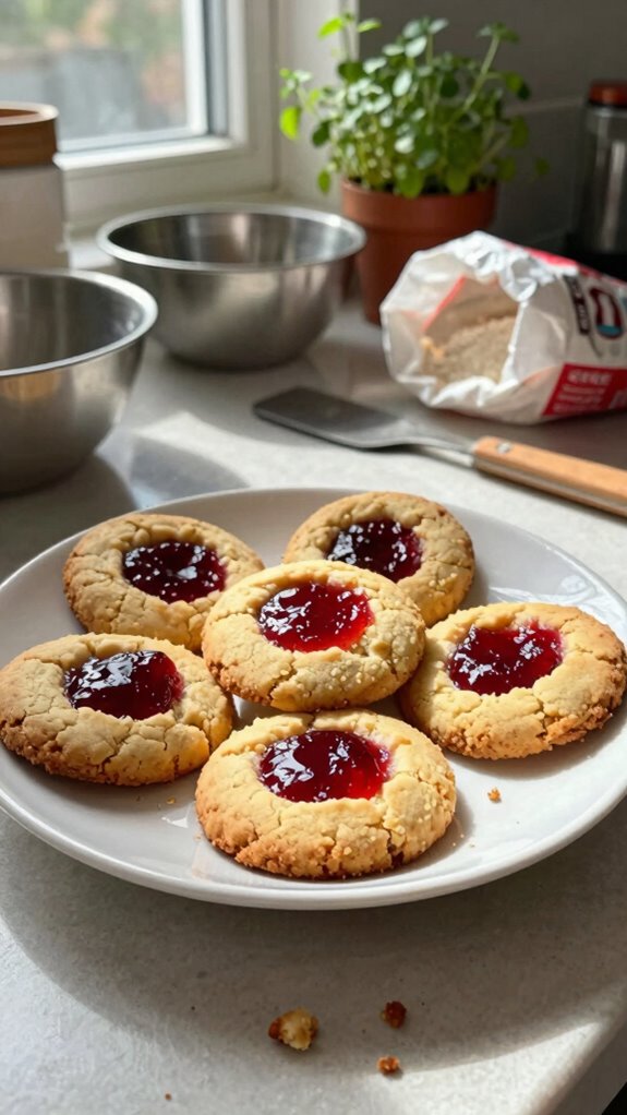 vegan thumbprint jam cookies