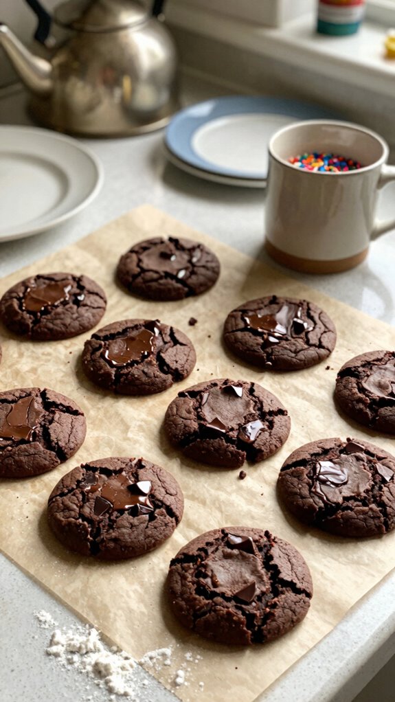 whimsical dark chocolate cookies